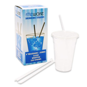 8" Milkshake / Jumbo Straws Paper Wrapped